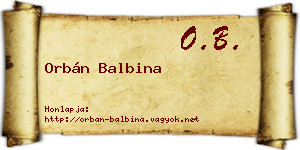 Orbán Balbina névjegykártya